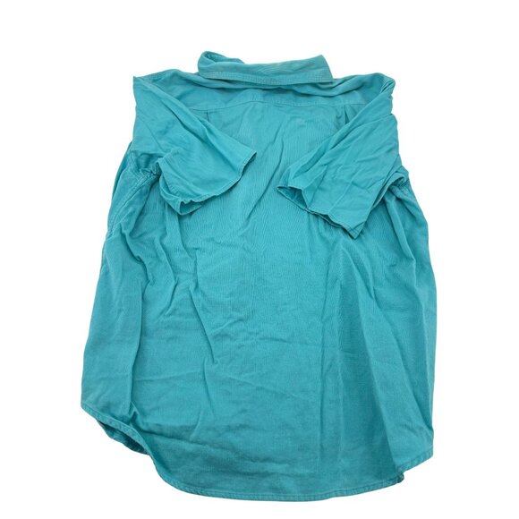 Vintage Express Turquoise Short-Sleeve Button-Up Shirt S 100% Cotton Hong Kong - Picture 4 of 4